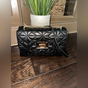 NWOT Aldo Black & Gold Quilted Crossbody